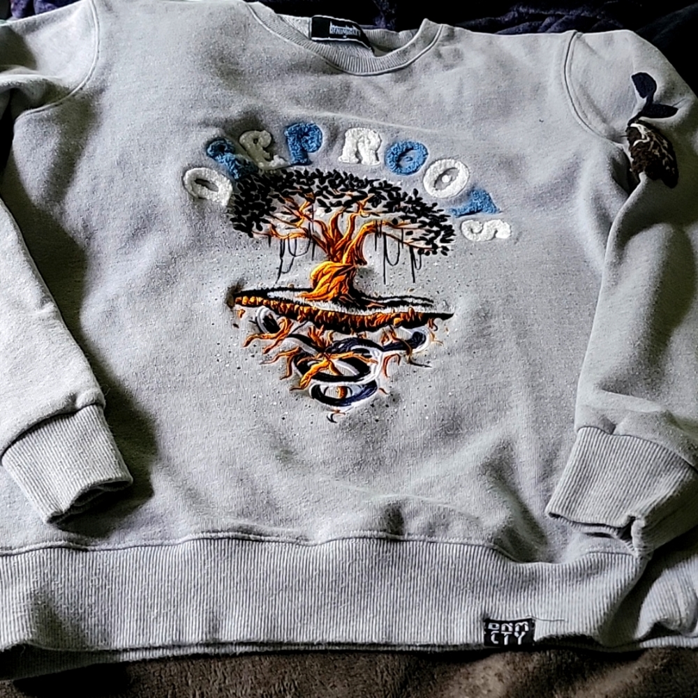 Denim city sweater long sleeve sweater